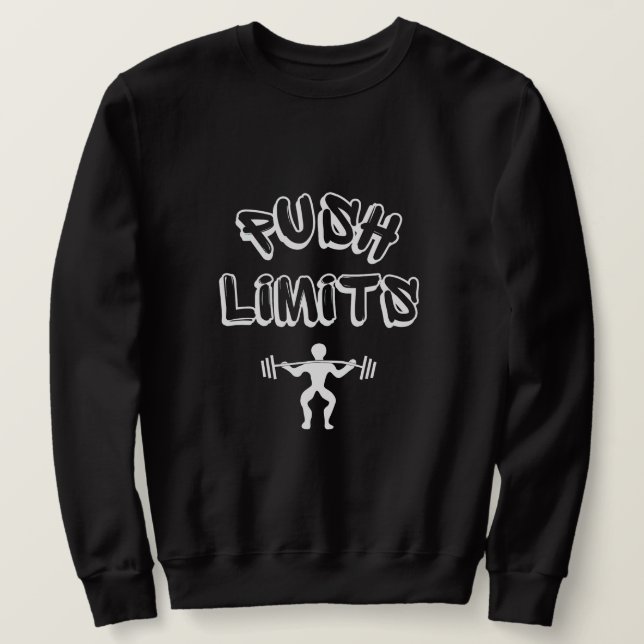 Push Limits Gym Lång Ärmad Tröja (Design framsida)
