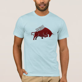 PUSH - Manar fraktur med kraftfull Bull Design T Shirt