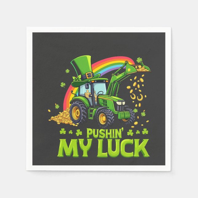 Push My Tur Funny Excavator St patrick's day Pappersservett (Framsidan)