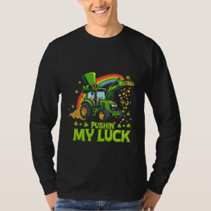 Push My Tur Funny Excavator St patrick's day T Shirt