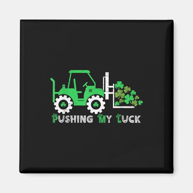 Push My Tur Tractor Lastbil St patricks day Boys Magnet (Framsidan)