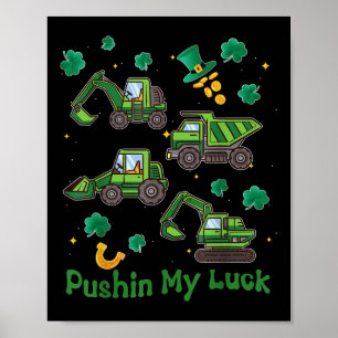 Push My Tur Tractor Lastbil St patricks day Boys Poster