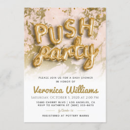 Push Party Trendig Modern babyskabinbjudning Inbjudningar