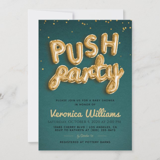 Push Party Trendig Modern babyutsändning - inbjuda Inbjudningar (Framsida)