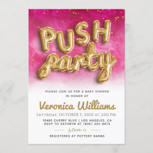 Push Party Trendig Modern babyutsändning - inbjuda Inbjudningar