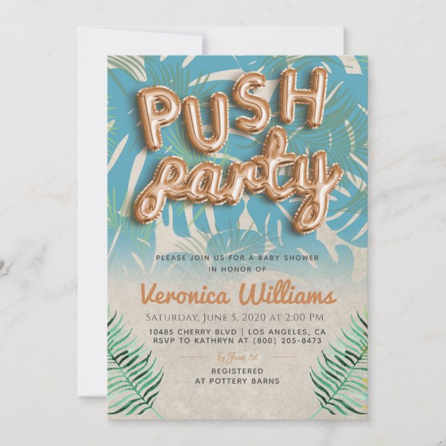 Push Party Trendig Modern babyutsändning - inbjuda Inbjudningar (Framsida)