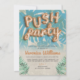 Push Party Trendig Modern babyutsändning - inbjuda Inbjudningar