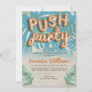 Push Party Trendig Modern babyutsändning - inbjuda Inbjudningar
