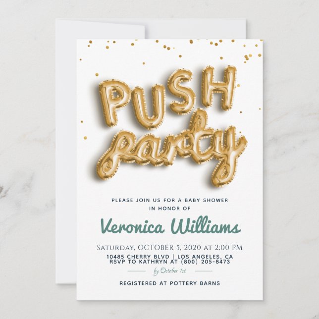 Push Party Trendig Modern babyutsändning - inbjuda Inbjudningar (Framsida)