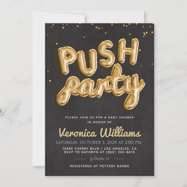 Push Party Trendig Modern babyutsändning - inbjuda Inbjudningar (Framsida)