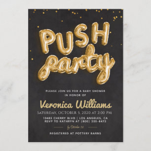 Push Party Trendig Modern babyutsändning - inbjuda Inbjudningar