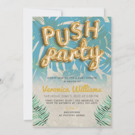 Push Party Trendig Modern babyutsändning - inbjuda Inbjudningar