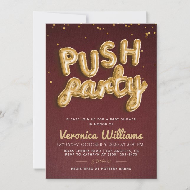 Push Party Trendig Modern babyutsändning - inbjuda Inbjudningar (Framsida)