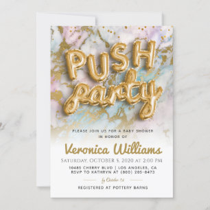 Push Party Trendig Modern babyutsändning - inbjuda Inbjudningar