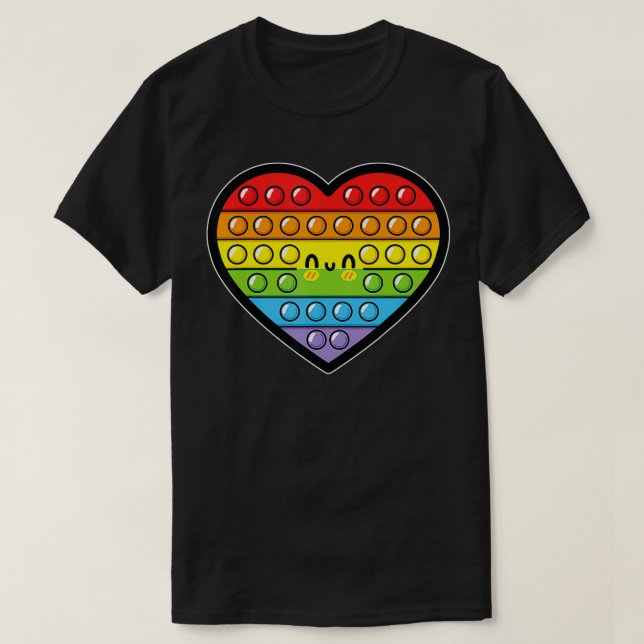 Push Pop Fidget Toy Heart Bubble Sensory Funny Kaw T Shirt (Design framsida)