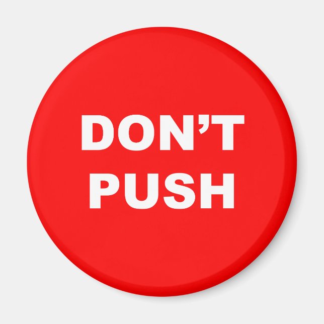 PUSH Red Button Magnet (Framsidan)
