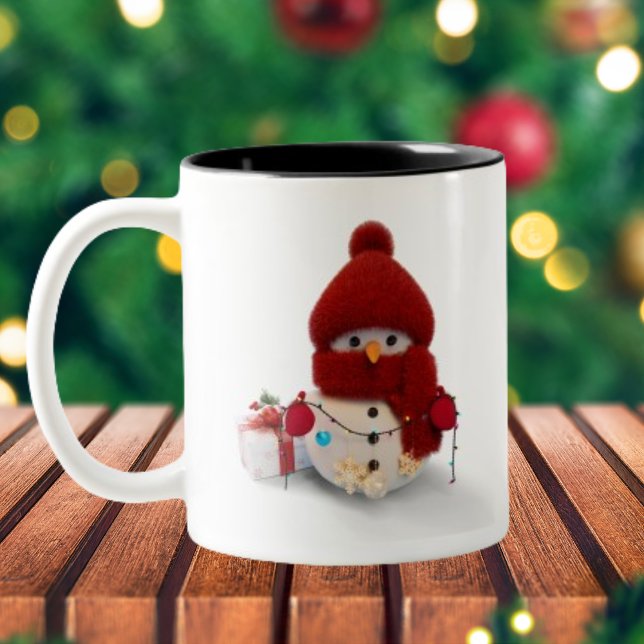 Push Scarf Snögubbe 2-tonkaffe Mugg (Skapare uppladdad)