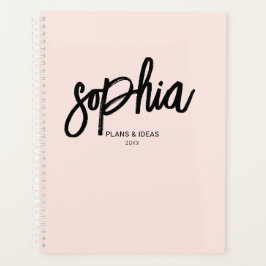 Push Script Calligraphy Girly  Rosa Planner