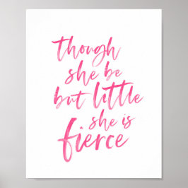 Push Script Little but Fierce William Shakespeare Poster