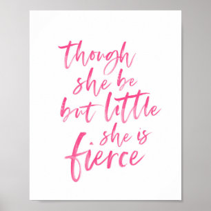 Push Script Little but Fierce William Shakespeare Poster