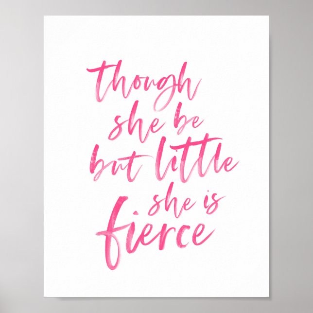 Push Script Little but Fierce William Shakespeare Poster (Framsidan)