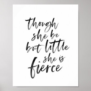 Push Script Little but Fierce William Shakespeare Poster