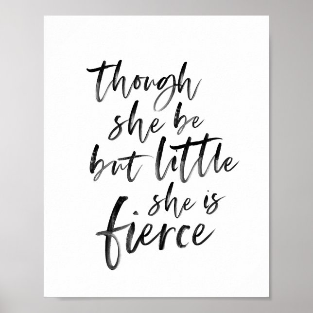 Push Script Little but Fierce William Shakespeare Poster (Framsidan)