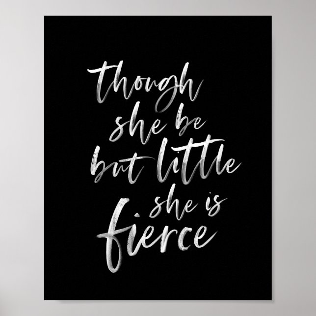 Push Script Little but Fierce William Shakespeare Poster (Framsidan)