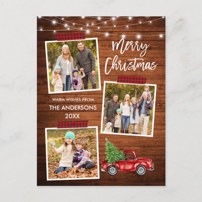 Push Script Play Craft Tape Lastbil Wood Ljus Vykort (Framsida)