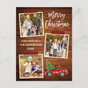 Push Script Play Craft Tape Wood Lastbil jul Vykort