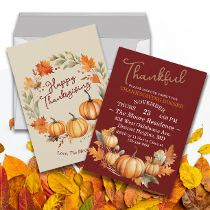 Push Thanksgiving Friendsgiving Middag Anpassnings Inbjudningar