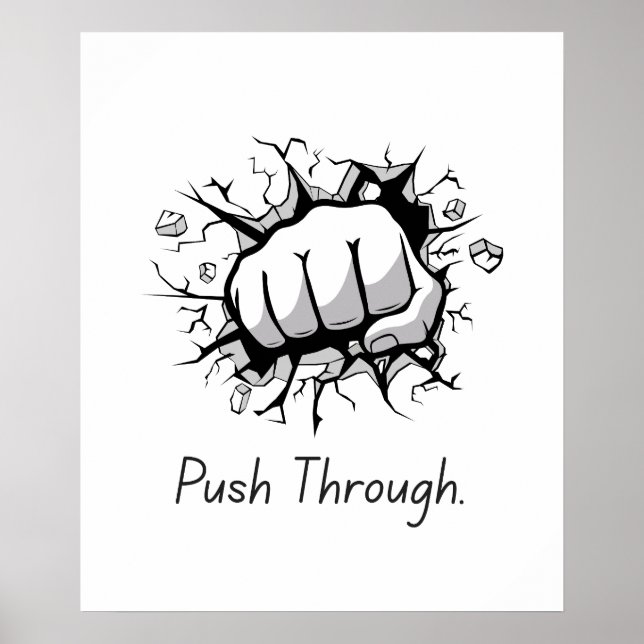 Push through - Motivering Poster (Framsidan)