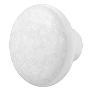Push White Paisley Mönster Rand och monogram Knopp