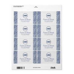 Push White & Royal Blue Paisley Snöre Ram Fraktsedel