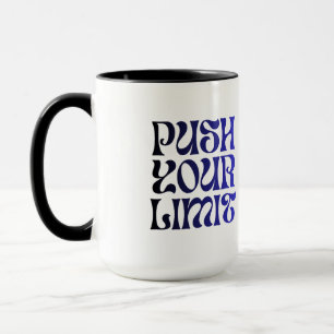 Push Your Limit – Vintage Blå Motiverande Mugg