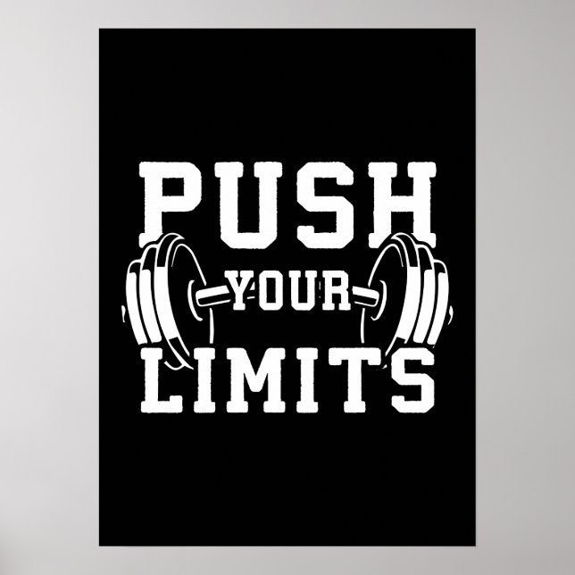Push your Limits - Gym Workout Motivation Poster (Framsidan)