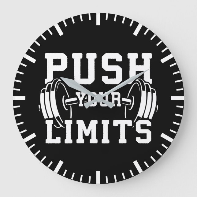 Push your Limits - Gym Workout Motivation Stor Klocka (Framsida)