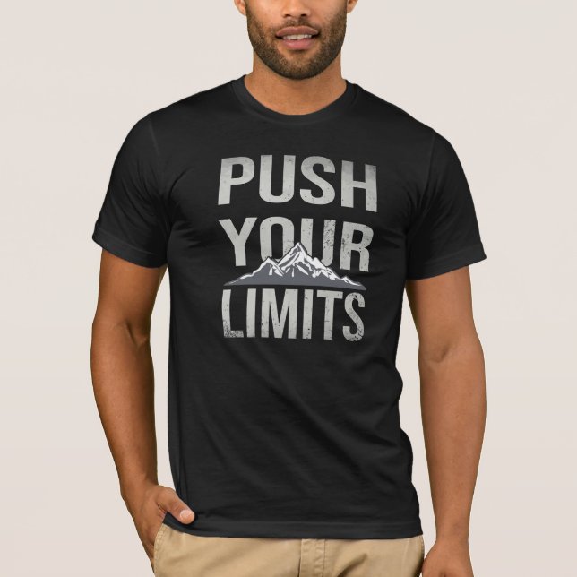 Push your Limits, Motivational Typography T-shirt (Framsida)