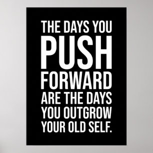 Push Yourself, Gym, Hustle, Success Motivational Poster