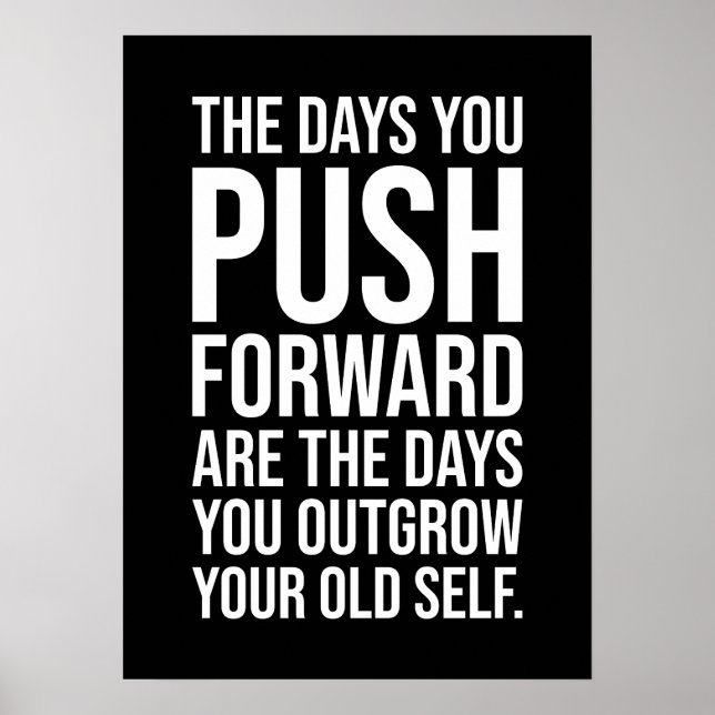 Push Yourself, Gym, Hustle, Success Motivational Poster (Framsidan)