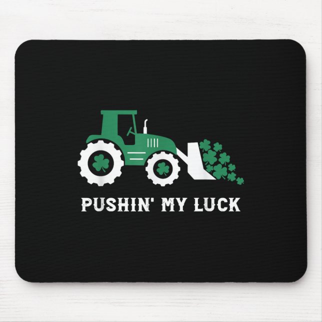 Pushin My Tur Småbarn Tractor St patricks day Boy Musmatta (Framsidan)