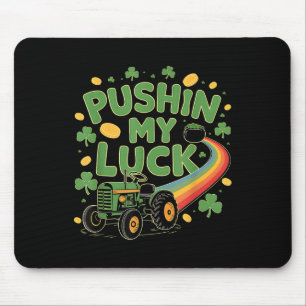 Pushin My Tur Tractor Klöver St patricks day Rolig Musmatta
