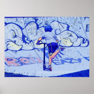 Pushin'it - Stunt Scooter Rider Poster