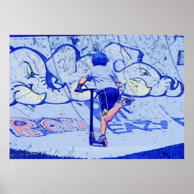 Pushin'it - Stunt Scooter Rider Poster (Framsidan)