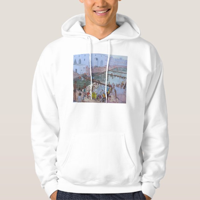 Pushkar ghats Rajasthan Sweatshirt Med Luva (Framsida)