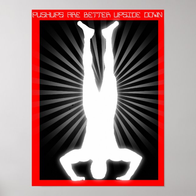 "Pushups are upside-down" poster RX (Framsidan)