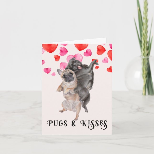 Puss och kyssar Alla hjärtans dag Kort (Framsida)