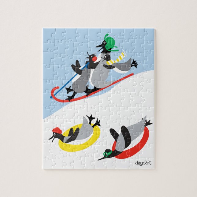 Pussar på släde Pussel (Vertikal)