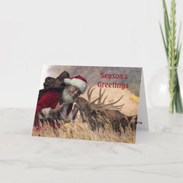 Pussar Tomte och Älg Falt Julkort Kort