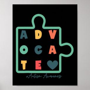 Pussel Advocate Autism Awareness Autism Support Poster